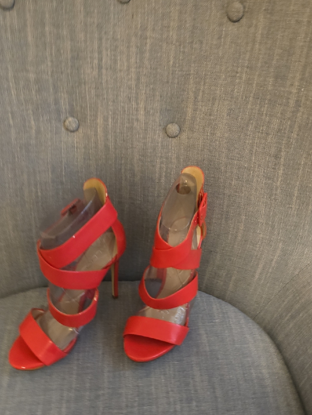Aldo Red Strappy Stiletto Sandals